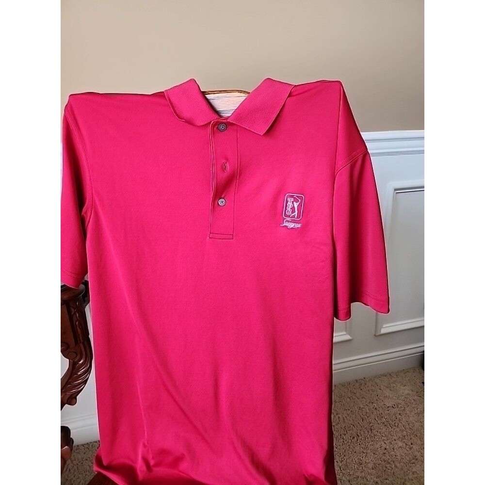 Oxford Golf TPC Sawgrass Polo Shirt Mens M Performance Maroon Red Gray